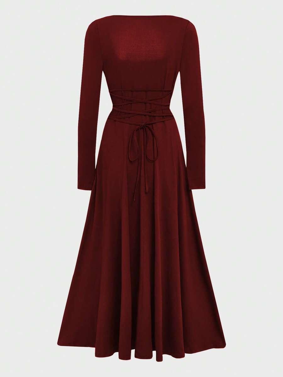SHEIN CZERWONA MAXI SUKIENKA S06__M