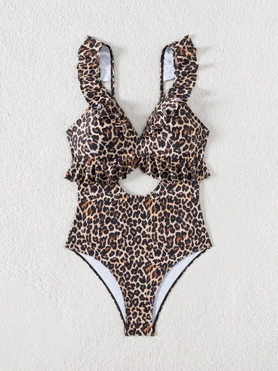 SHEIN JEDNOCZĘŚCIOWY STRÓJ KĄPIELOWY ANIMAL PRINT S09__M