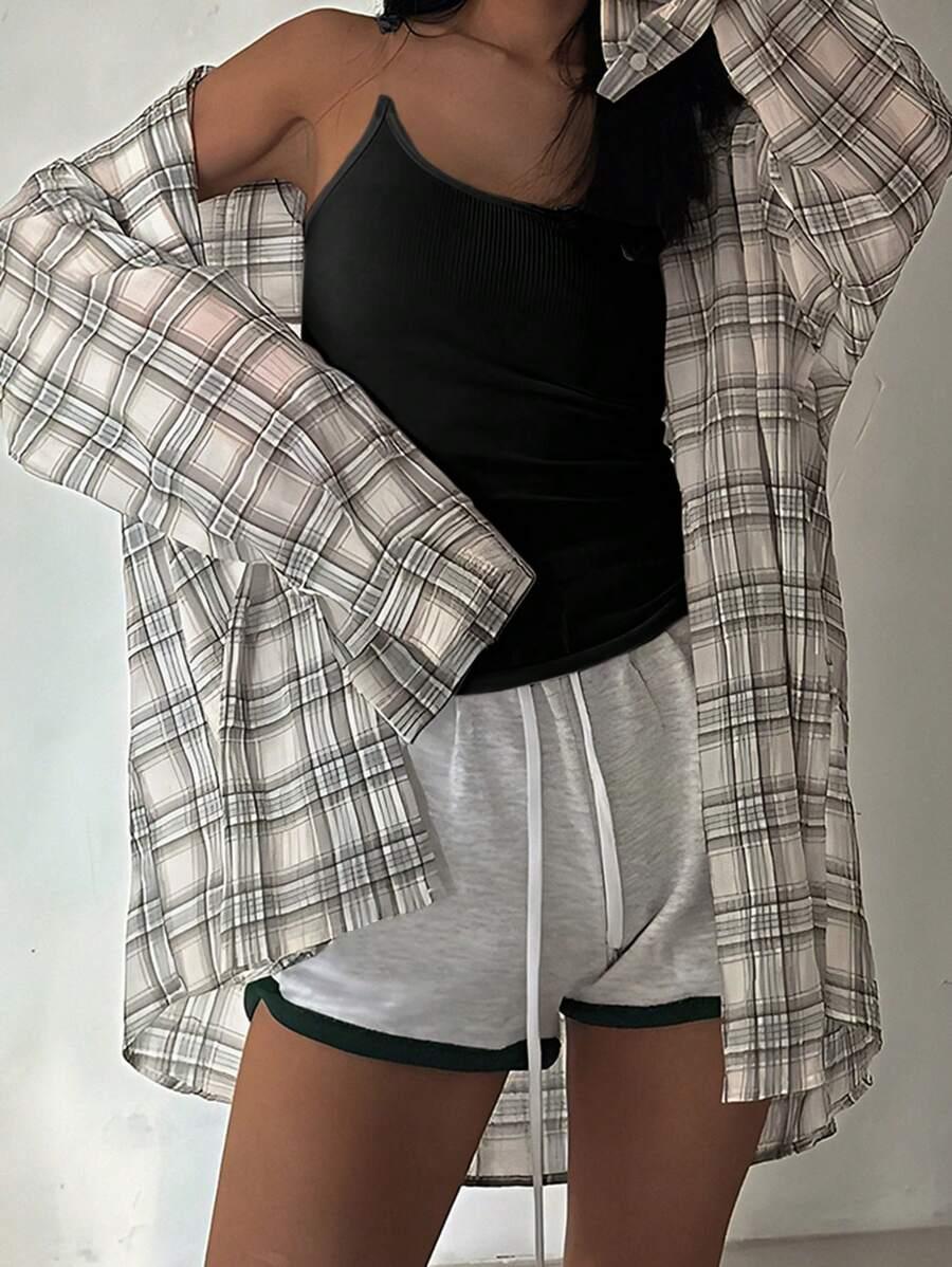 SHEIN CZARNY TOP NA RAMIĄCZKACH S06__L