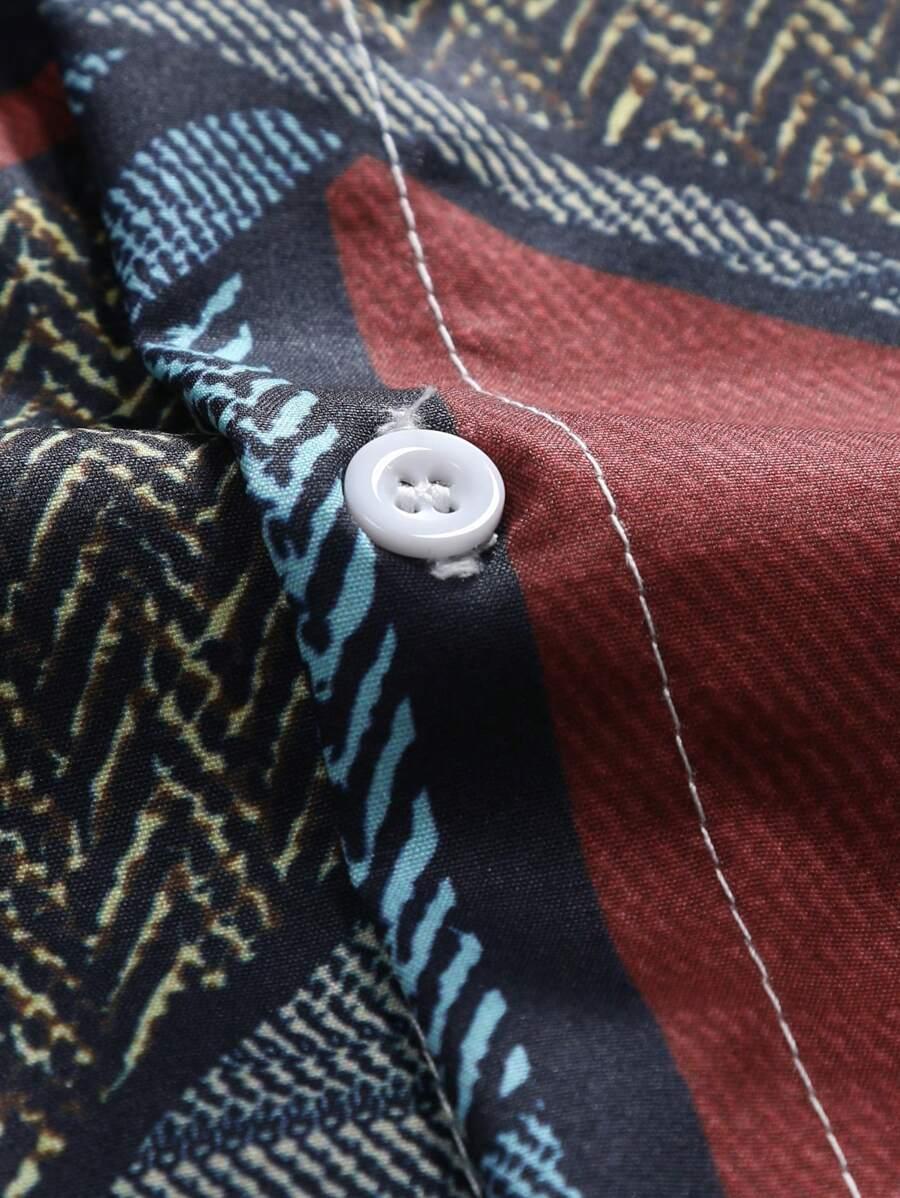 SHEIN KOSZULA Z KRÓTKIM RĘKAWEM WZÓR PK01__L