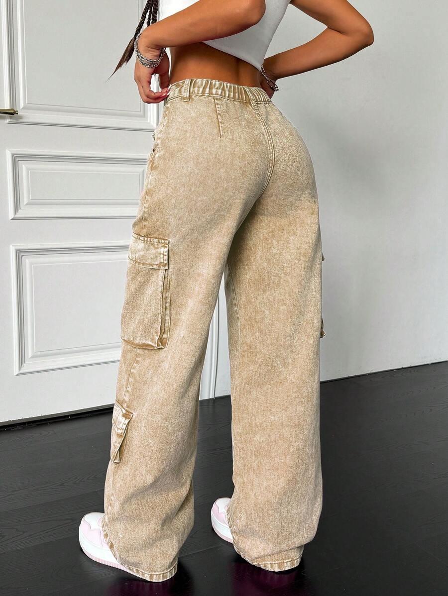 SHEIN BEŻOWE SPODNIE JEANS S06__XS