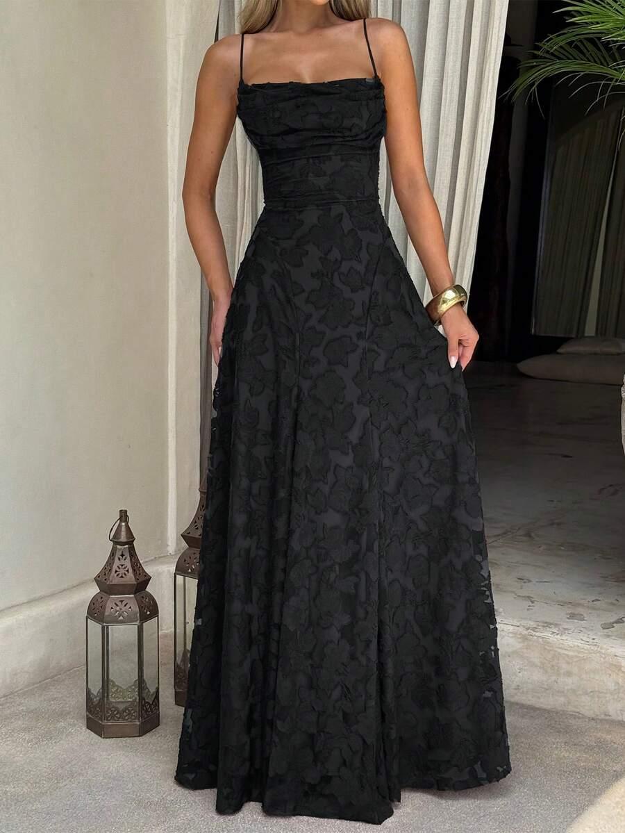 SHEIN CZARNA MAXI SUKIENKA S06__S