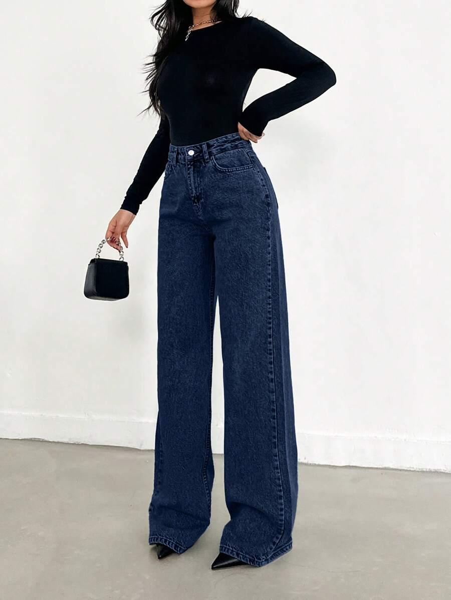 EURMUSE NIEBIESKIE SPODNIE JEANS S06__S