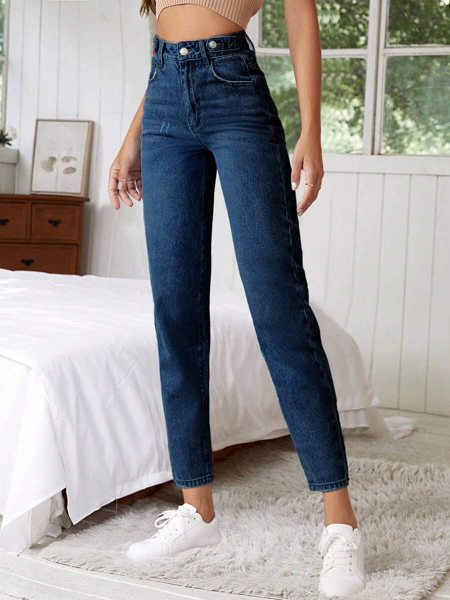 SHEIN NIEBIESKIE JEANSY WYSOKI STAN S06__S