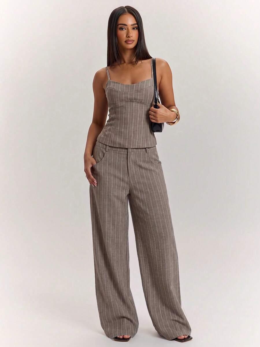 SHEIN BEŻOWY TOP NA RAMIĄCZKACH S06__XXS