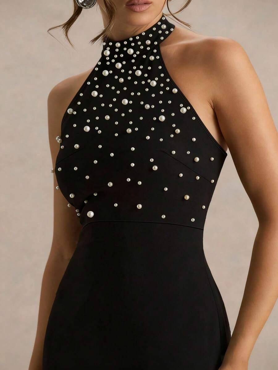 SHEIN CZARNA MAXI SUKIENKA S06__S