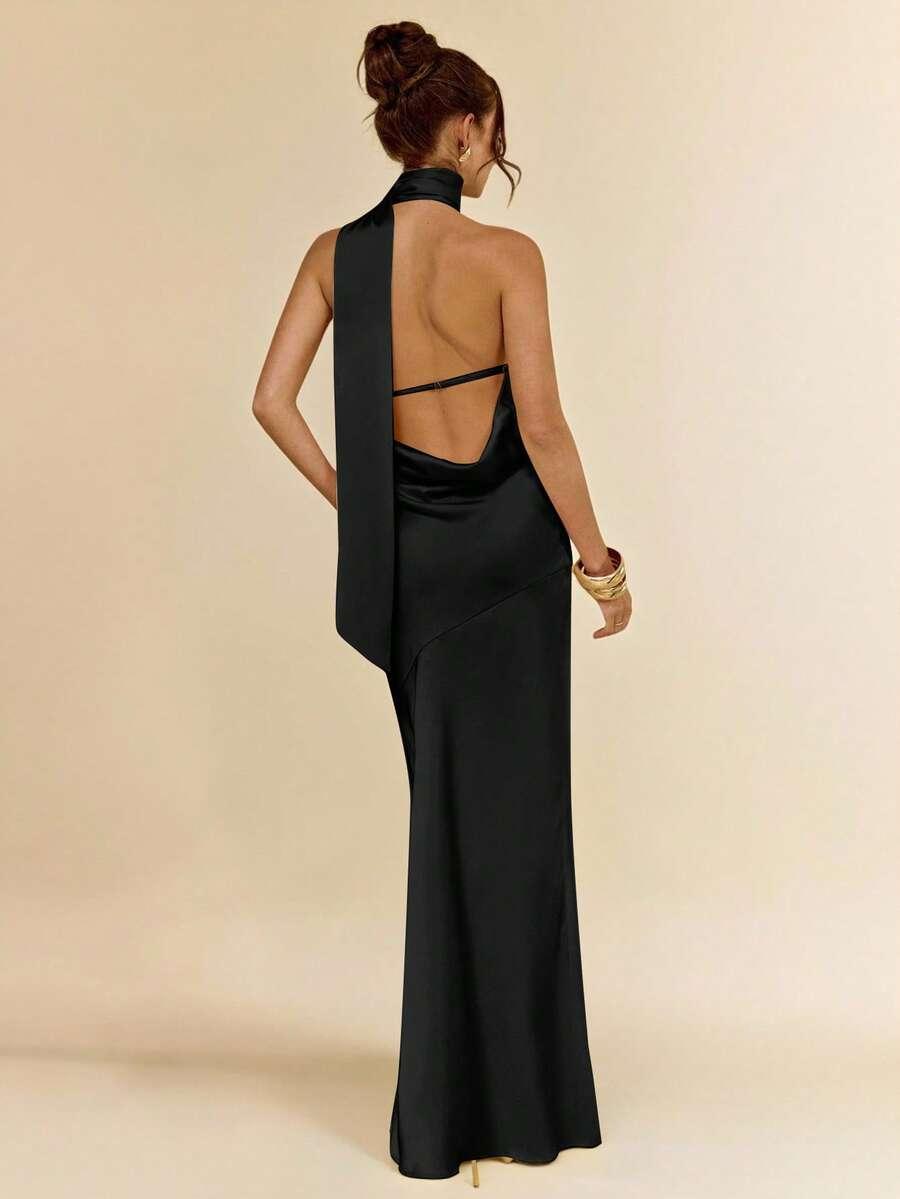 SHEIN CZARNA MAXI SUKIENKA S06__L