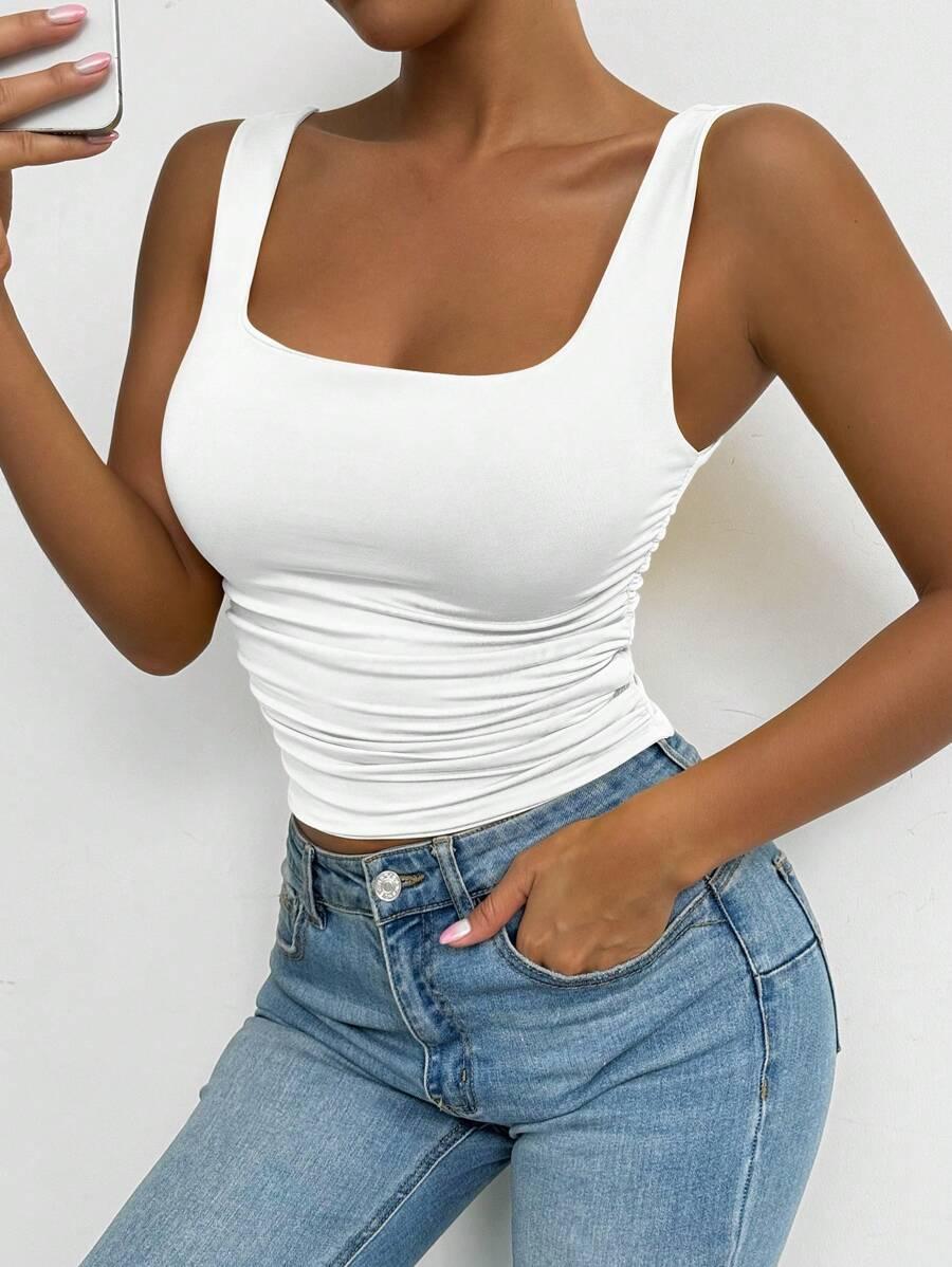SHEIN BIAŁY KLASYCZNY TOP S06__S