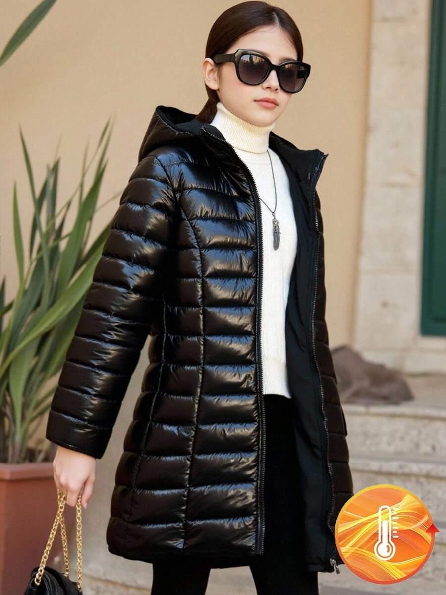 SHEIN CZARNA PIKOWANA KURTKA W01__152-158CM