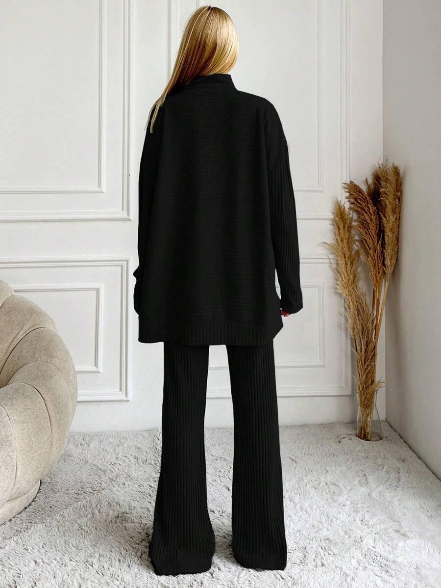 SHEIN CZARNY KOMPLET PRĄŻKI S06__XL
