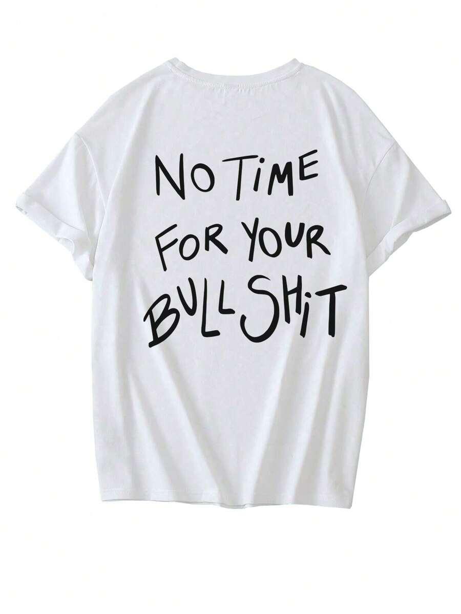 SHEIN BIAŁY T-SHIRT Z NADRUKIEM S06__XL