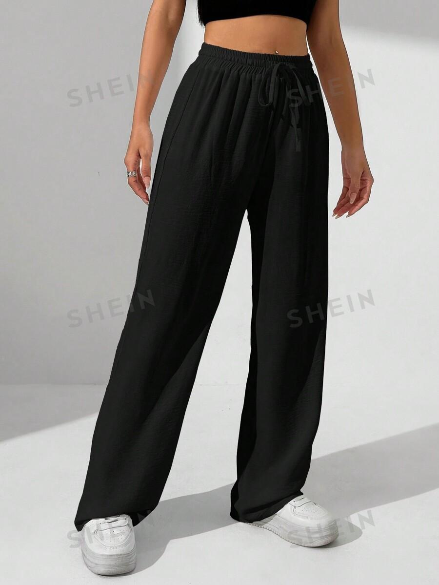 SHEIN CZARNE SPODNIE PROSTA NOGWAKA S06__XS