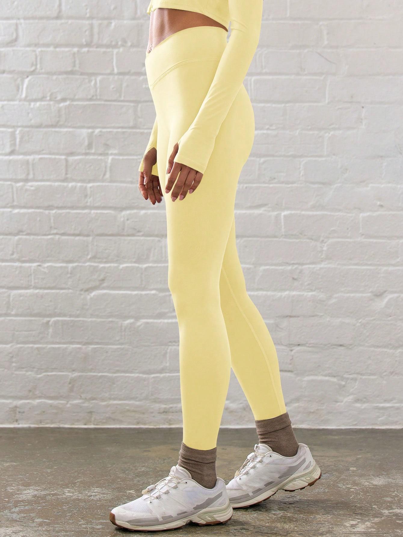 SHEIN ŻÓŁTE LEGGINSY WYSOKI STAN S06__M