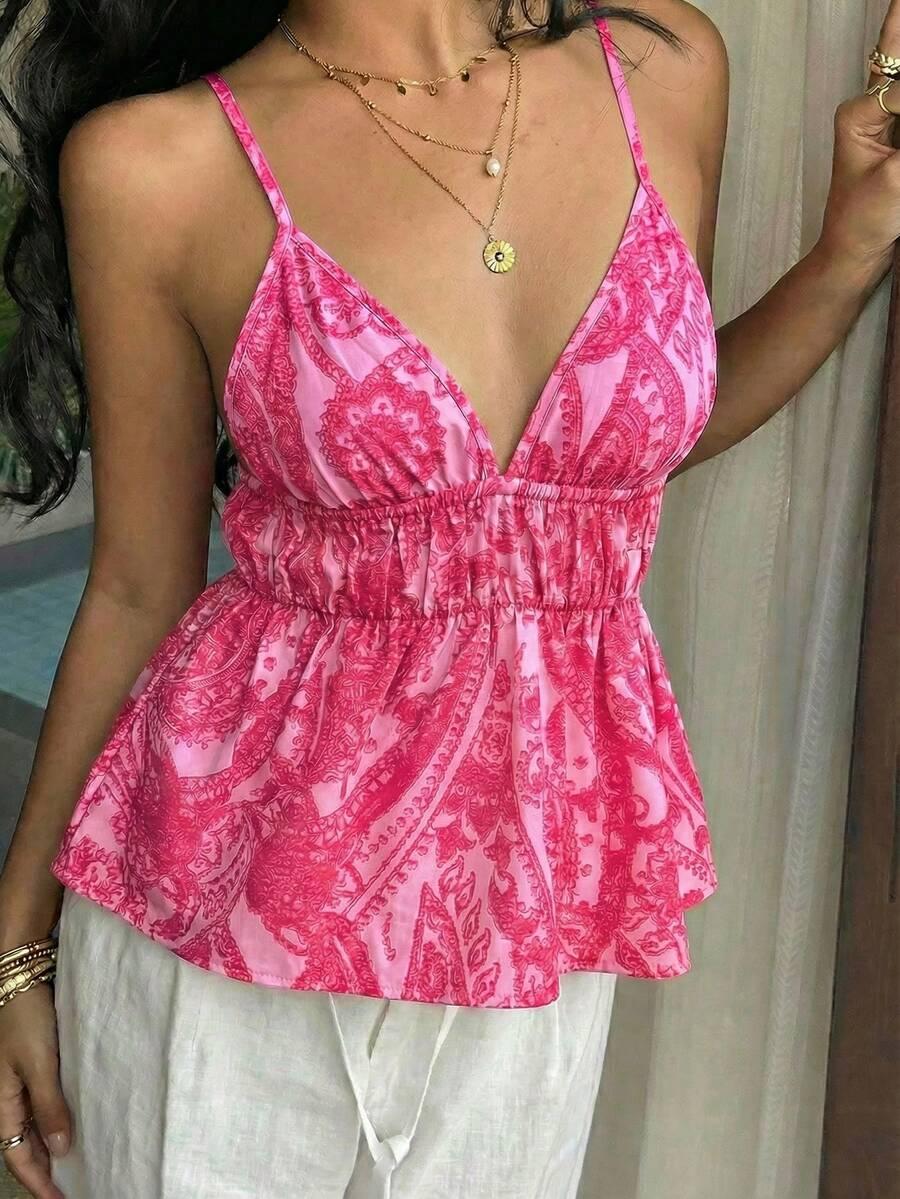 SHEIN TOP NA RAMIĄCZKACH PRINT S09__S