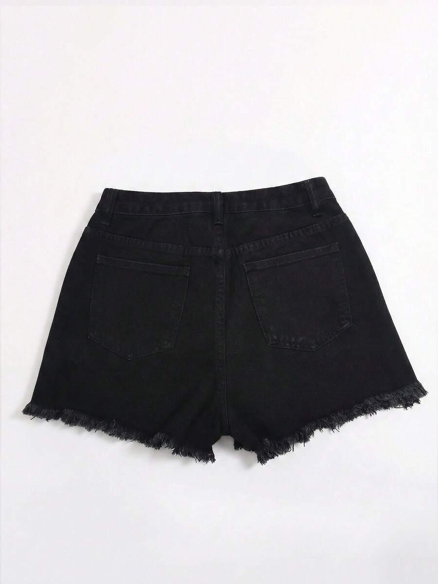 GLOWEVE CZARNE JEANSOWE SPODENKI PK01__XL