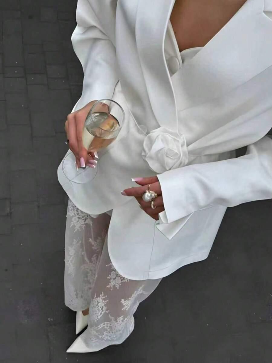 SHEIN BIAŁA KLASYCZNA MARYNARKA PK01__M