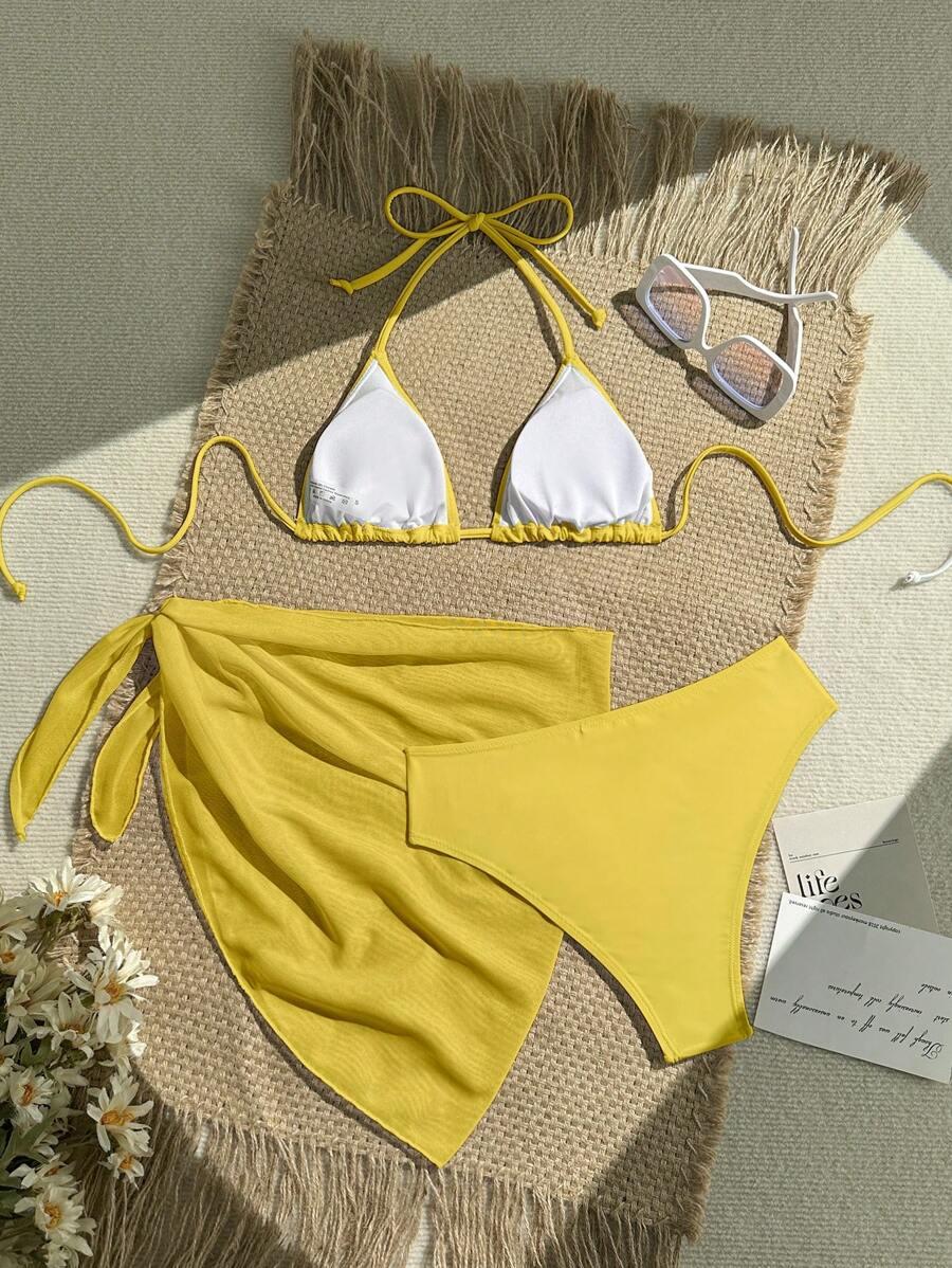 SHEIN DWUCZĘŚCIOWY STRÓJ KĄPIELOWY PAREO S09__M