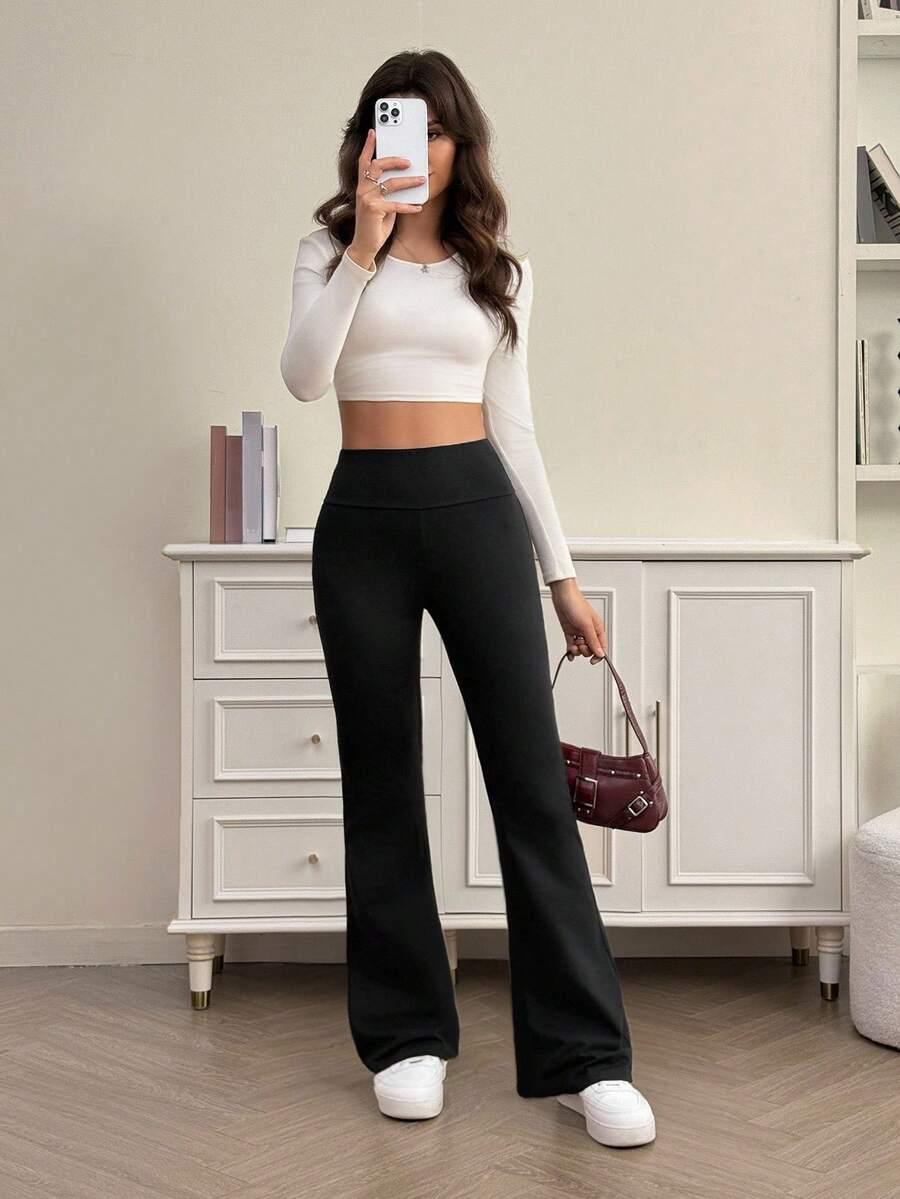 SHEIN CZARNE LEGGINSY WYSOKI STAN S06__L
