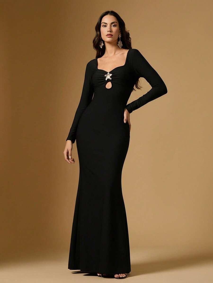 BRIARWYN CZARNA MAXI SUKIENKA S06__XS
