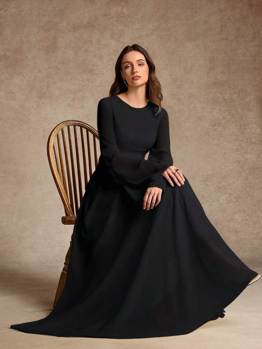 SHEIN CZARNA MAXI SUKIENKA S06__M