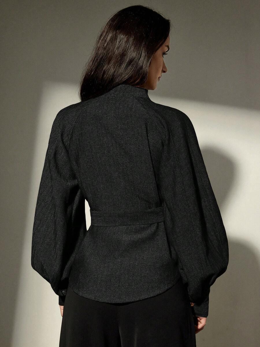 SHEIN BLUZKA Z DŁUGIM RĘKAWEM S06__S