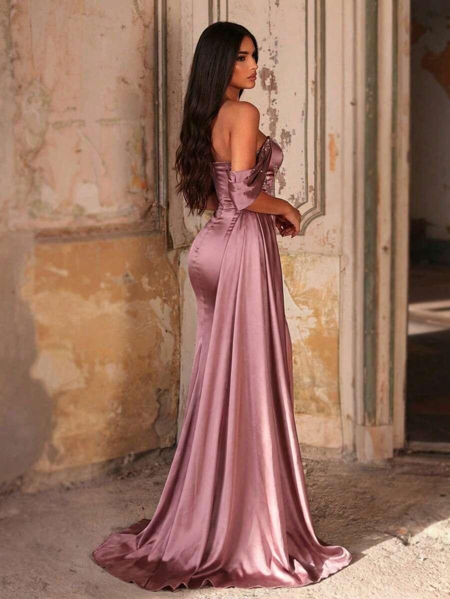 GLAMRAE RÓŻOWA MAXI SUKIENKA S06__M
