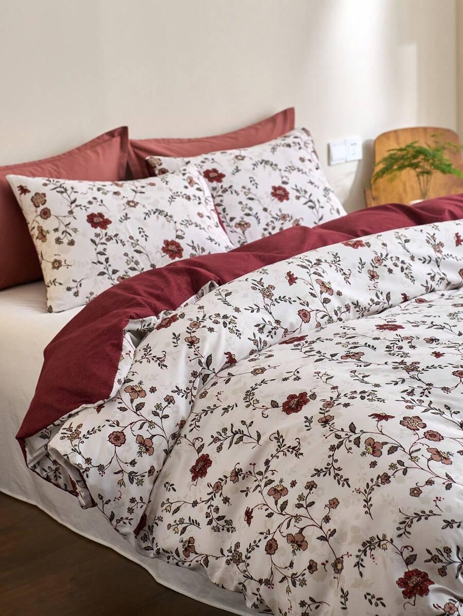 SHEIN KOMPLET POŚCIELI WZÓR KWIATY S07__135X200