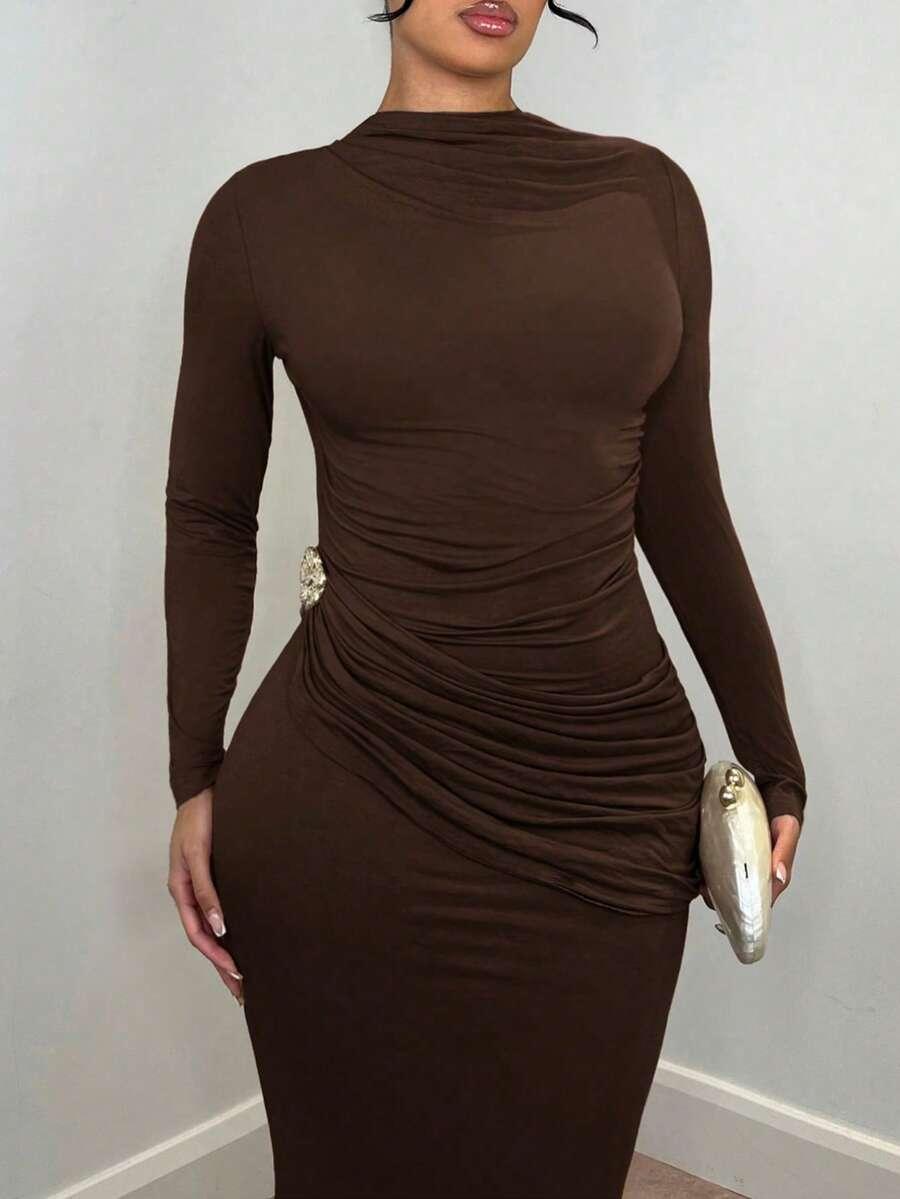 SHEIN BRAZOWA MAXI SUKIENKA S06__XXL