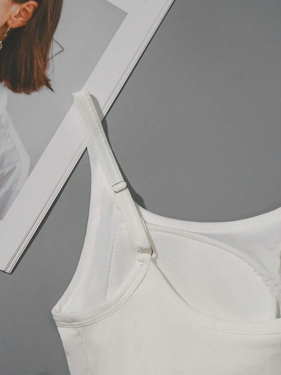 SHEIN BIAŁY TOP NA RAMIĄCZKACH S06__M