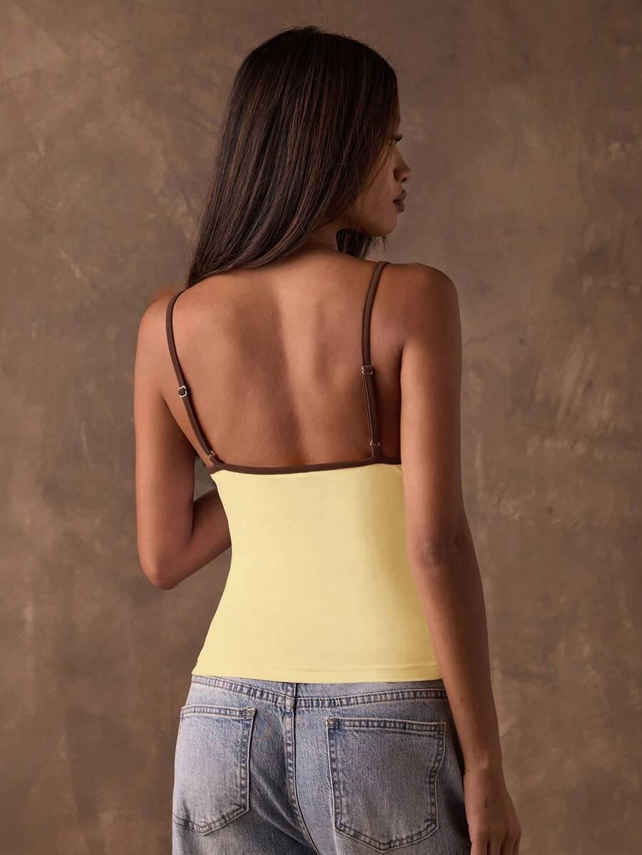 SHEIN TOP NA RAMIĄCZKACH KONTRAST S06__XS