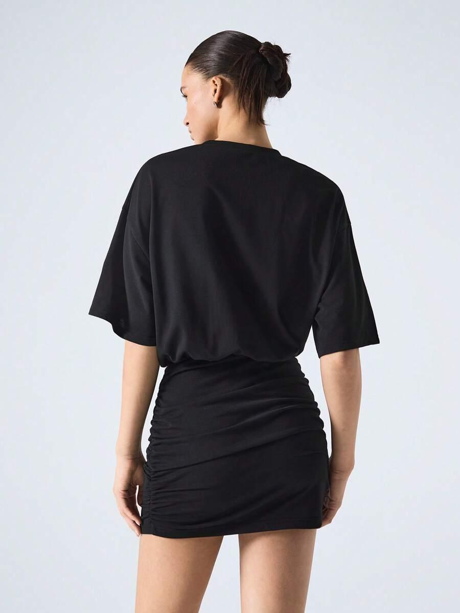 SHEIN CZARNA MINI SUKIENKA S06__S