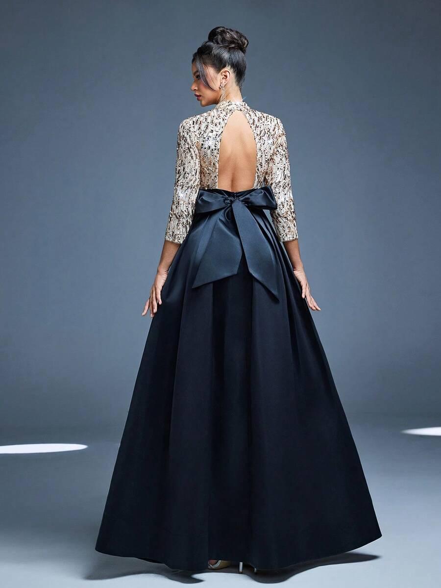SHEIN MAXI SUKIENKA ZDOBIENIE CEKINY S06__M