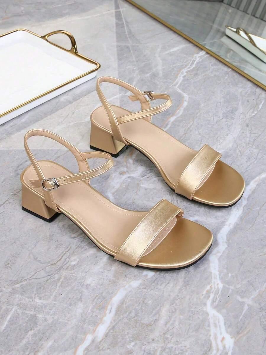 SHEIN ZŁOTE SANDAŁY NA OBCASIE S06__39,5