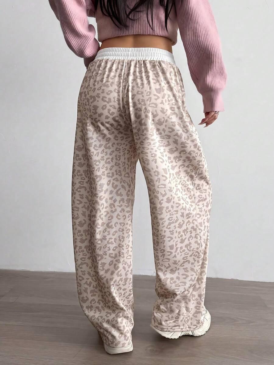 SHEIN SPODNIE DRESOWE ANIMAL PRINT S09__S