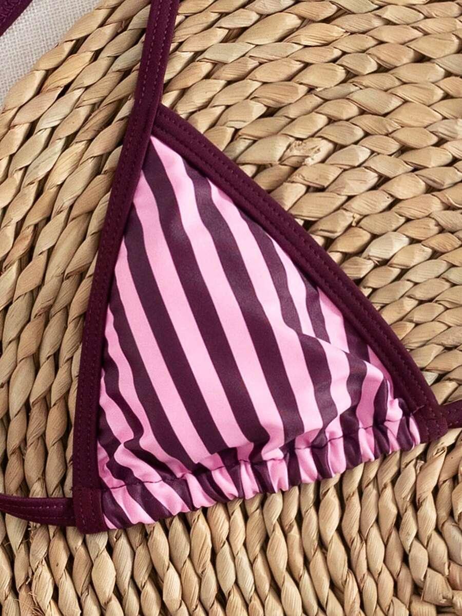 SHEIN DWUCZĘŚCIOWY STRÓJ KĄPIELOWY PASKI S09__XS