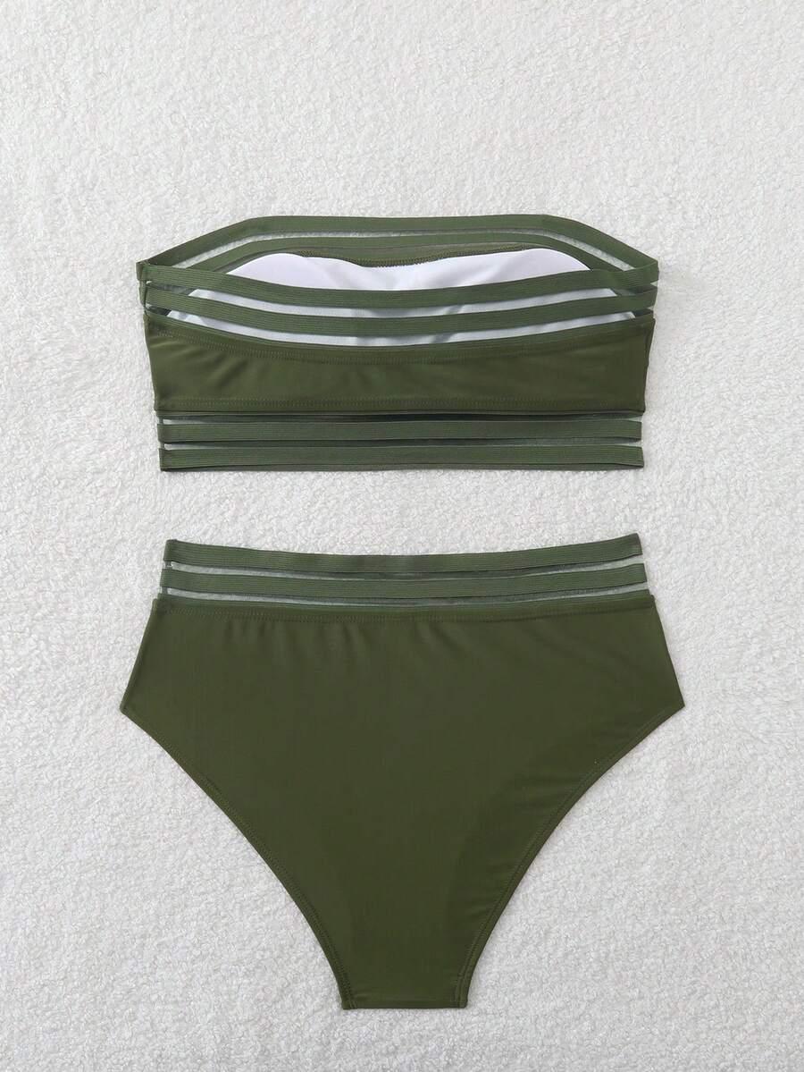 SHEIN ZIELONY DWUCZĘŚCIOWY STRÓJ KĄPIELOWY S06__XL