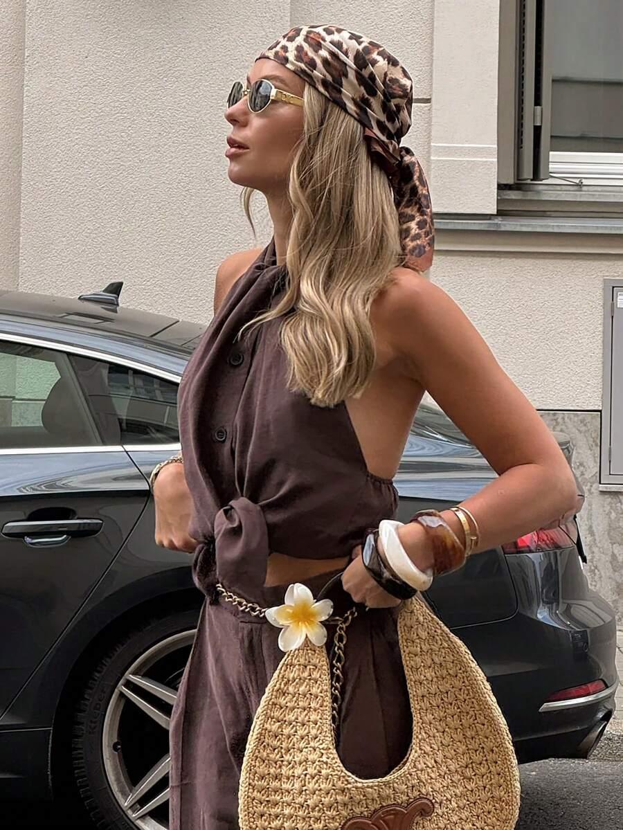 SHEIN CHUSTA NA GŁOWĘ ANIMAL PRINT S07