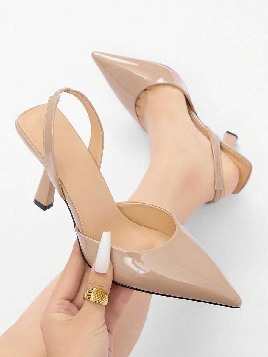 SHEIN LAKIEROWANE CZÓŁENKA ODKRYTA PIĘTA SZPIC S06__38