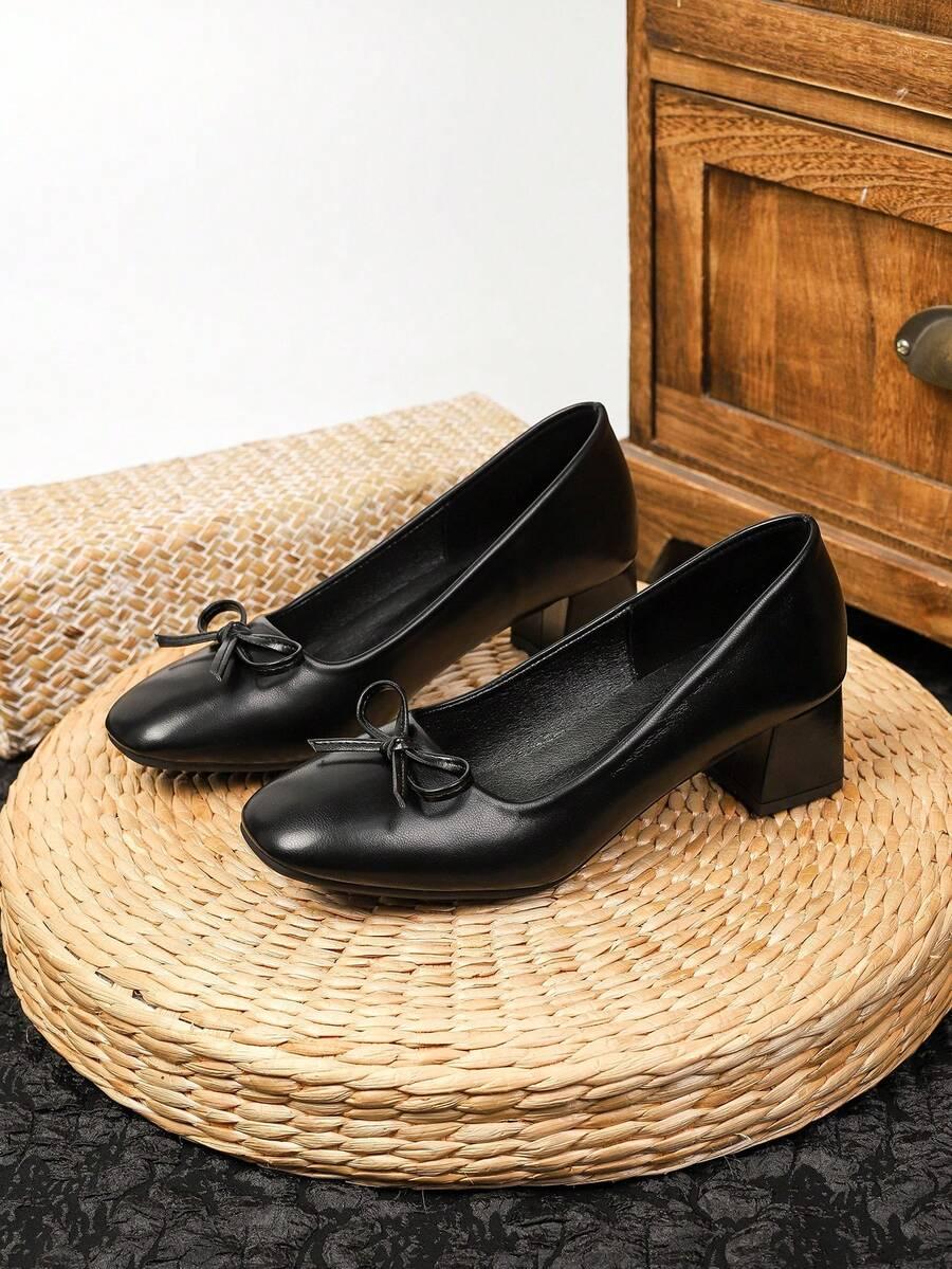 SHEIN CZARNE CZÓŁENKA KOKARDY S06__39,5