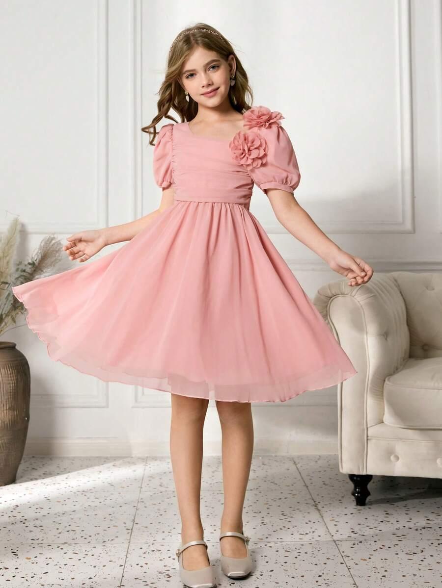 SHEIN RÓŻOWA SUKIENKA TIUL S06__122/128