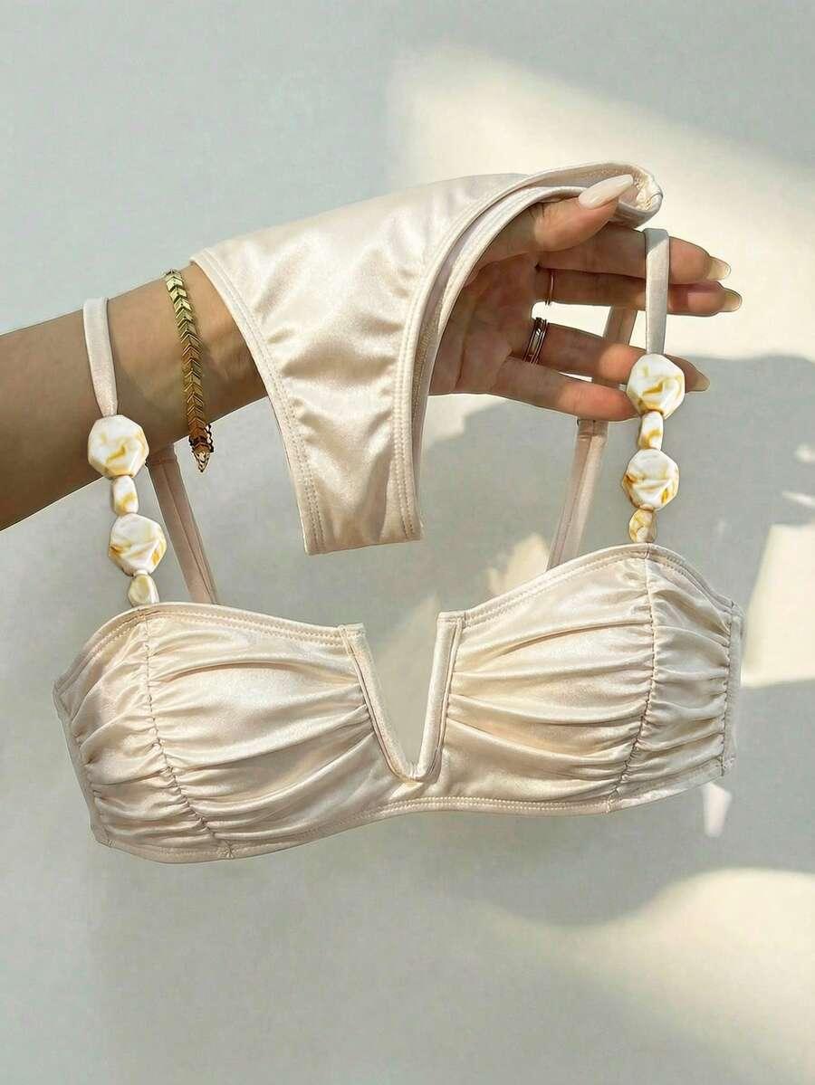 BIKINX KREMOWY DWUCZĘŚCIOWY STRÓJ KĄPIELOWY S09__XS