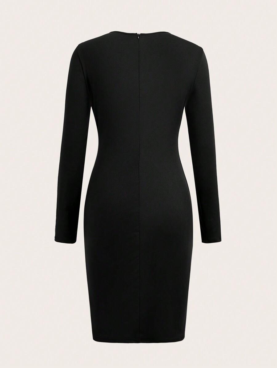 SHEIN CZARNA SUKIENKA PRZED KOLANO IMITACJA SKÓRY PK01__XL