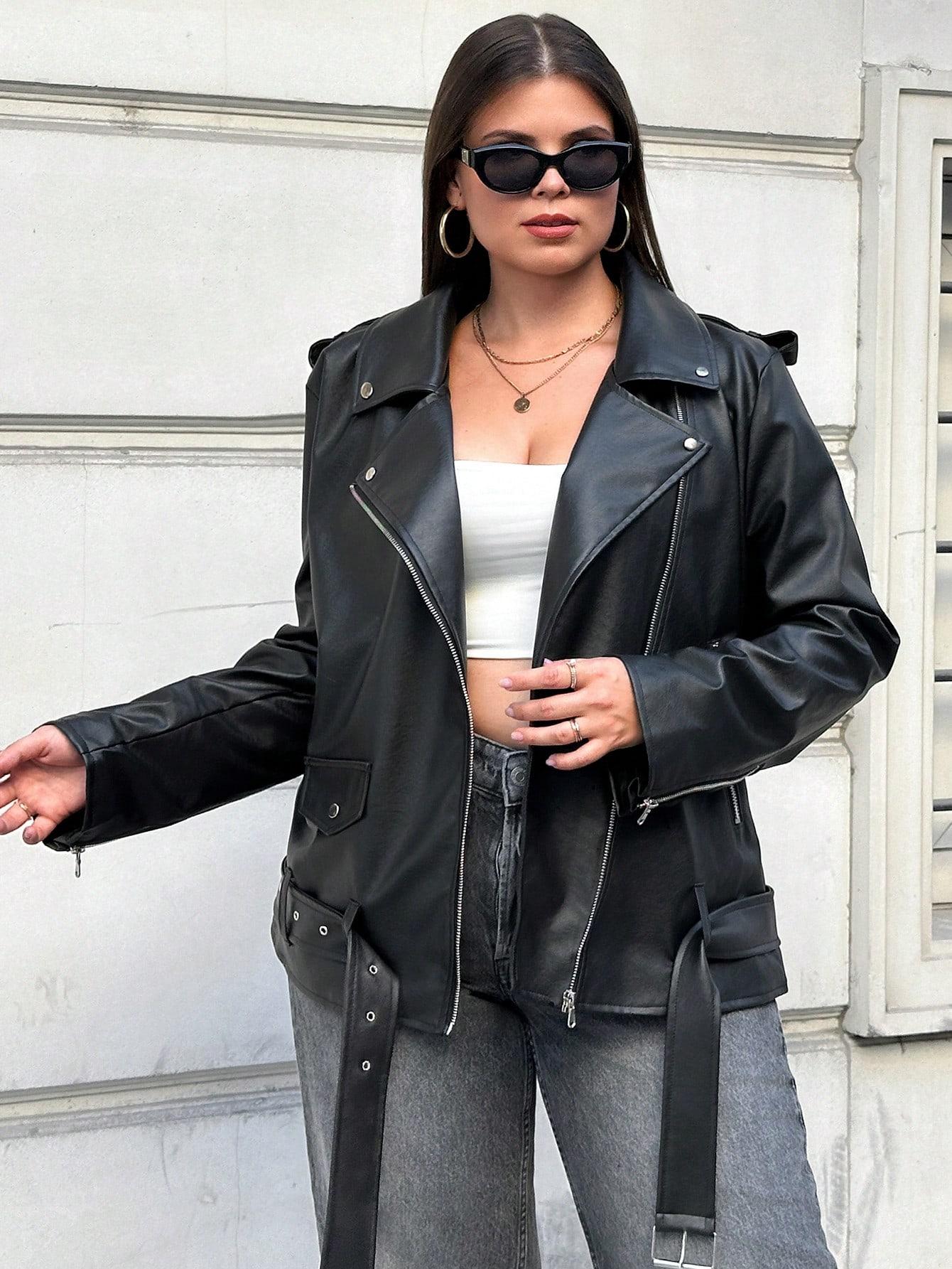 SHEIN CZARNA KURTKA IMITACJA SKÓRY W01__46
