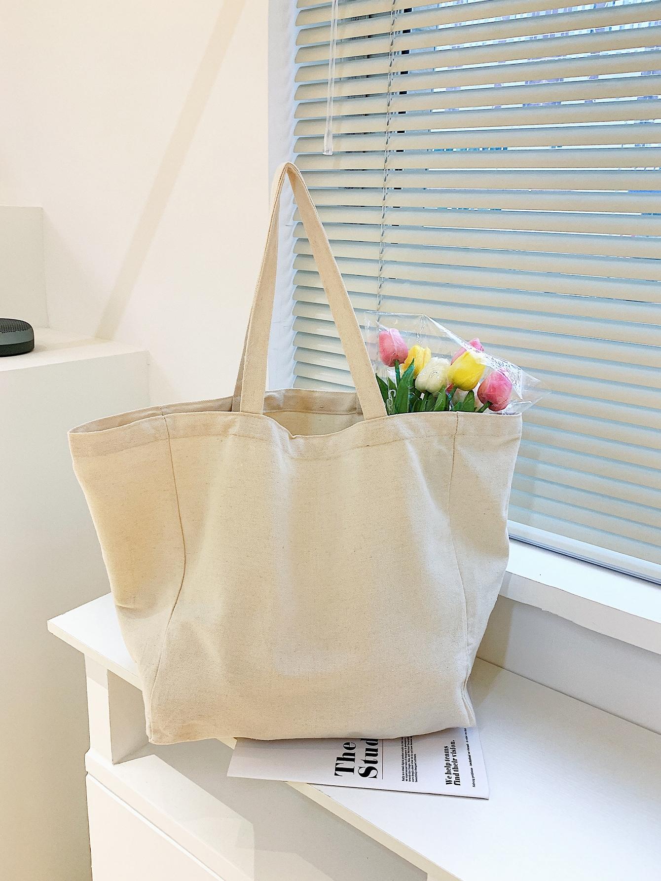 SHEIN BEŻOWA TORBA SHOPPER S07__58X20X35CM