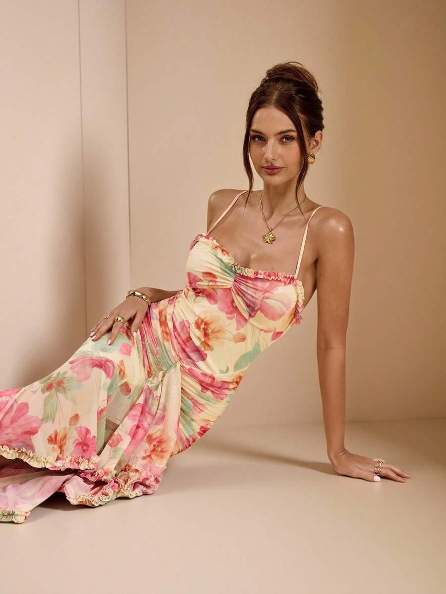 SHEIN SUKIENKA NA RAMIĄCZKACH S06__M