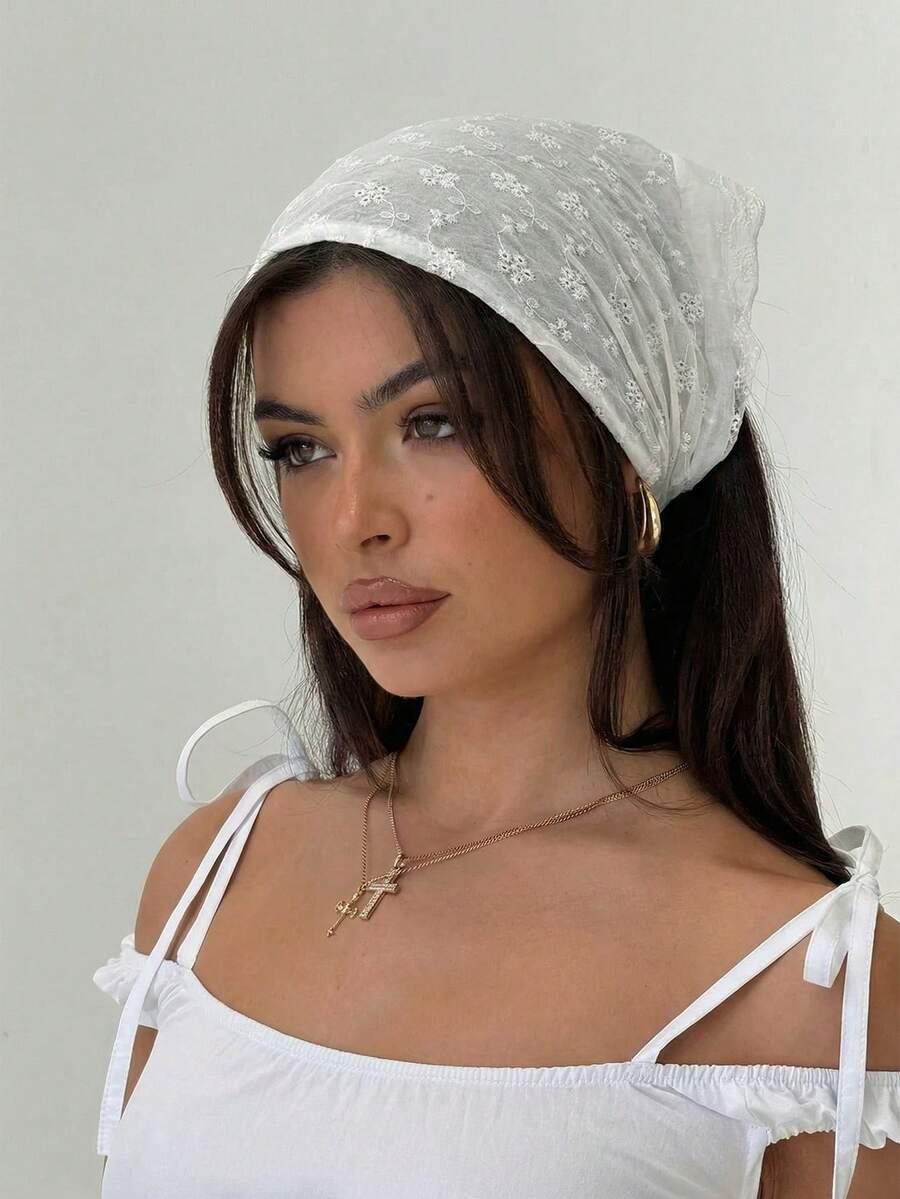 SHEIN BIAŁA CHUSTA NA GŁOWĘ S07