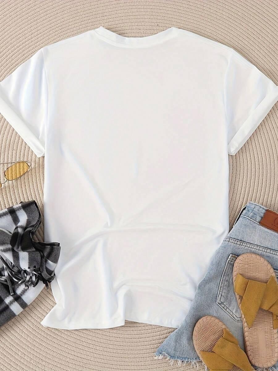 SHEIN BIAŁY T-SHIRT NADRUK PK01__M