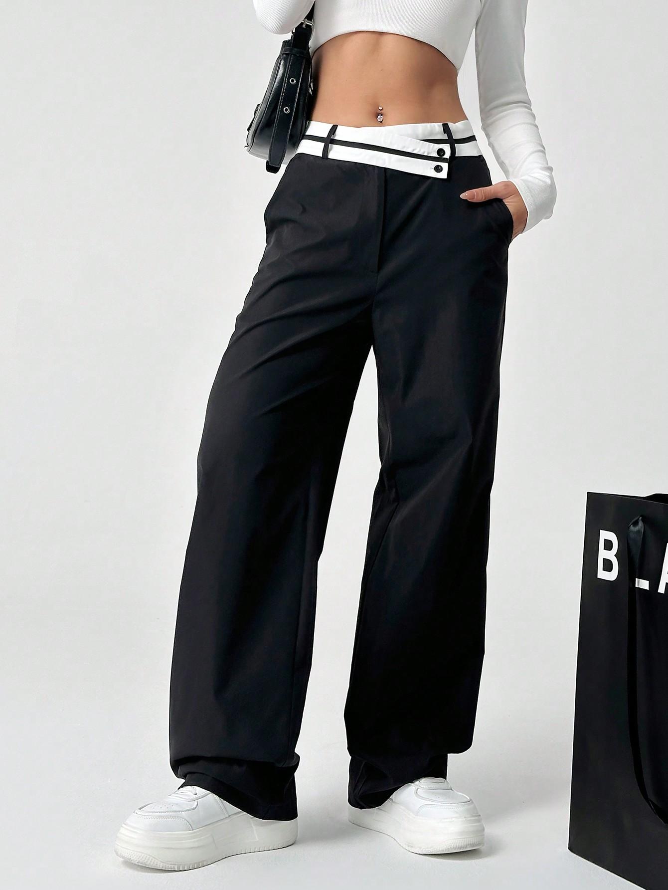 SHEIN CZARNE LUŹNE SPODNIE S06__M
