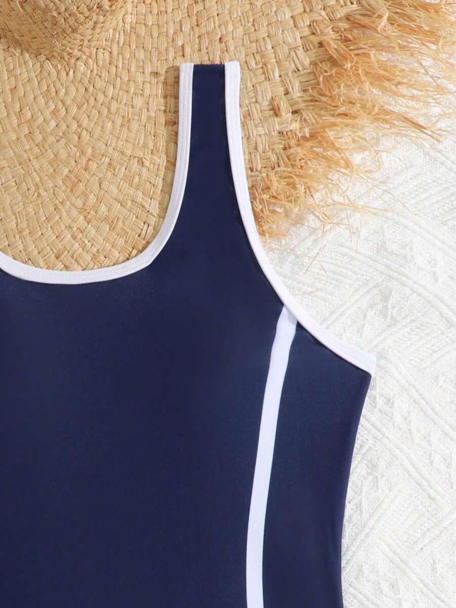 SHEIN STRÓJ KĄPIELOWY JEDNOCZĘŚCIOWY KOMPLET SPODENKI S09__122-128