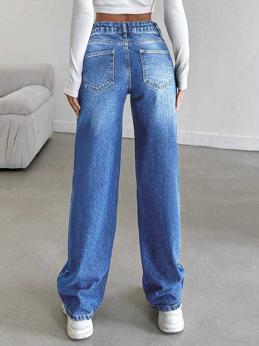 SHEIN NIEBIESKIE SPODNIE JEANSY S06__L